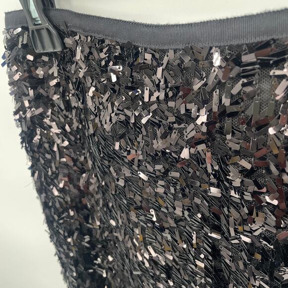 ANN TAYLOR NWT Sequin Black Mini Skirt // 2 - Picture 4 of 7